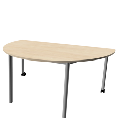 Produktbild Fahrbarer Vari² Halbrundtisch mit melaminharzbeschichteten Tischplatte 